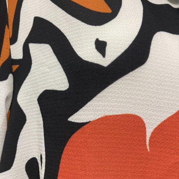 Le Streghe Womens Button up shirt 3/4 sleeves Floral Fall Leaves Italy Size M - Picture 10 of 10